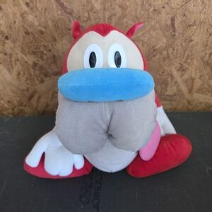 Red Plush Character Toy with Blue Snout and Pink Detail - Kids Toy